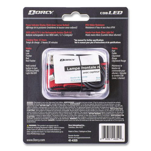 Ultra Hd Rechargeable Headlamp, Rechargeable Lithium Ion Battery (included), Black