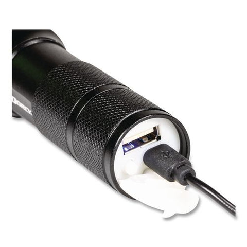 Ultra Hd Rechargeable Aluminum Flashlight, Rechargeable Lithium Ion Battery (included), Black