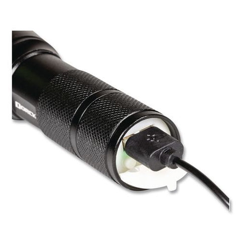 Ultra Hd Rechargeable Aluminum Flashlight, Rechargeable Lithium Ion Battery (included), Black