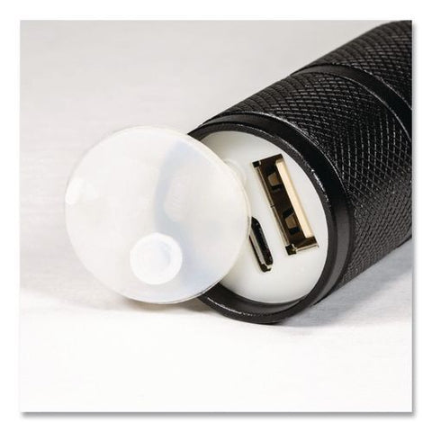 Ultra Hd Rechargeable Aluminum Flashlight, Rechargeable Lithium Ion Battery (included), Black