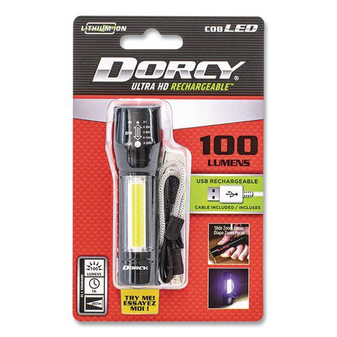 Ultra Hd Rechargeable Area Flashlight, Rechargeable Lithium Ion Battery (included), Black