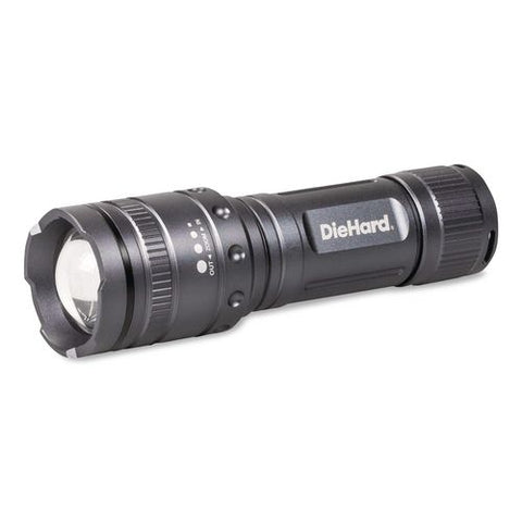 Diehard Twist Focus Aluminum 1,500 Lumen Flashlight, 4 Aaa Batteries (included), Gray