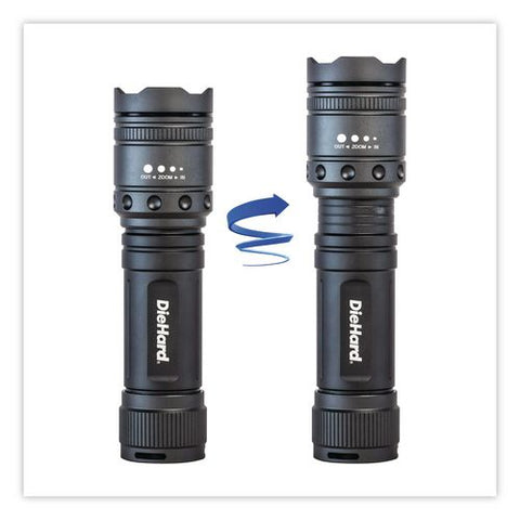 Diehard Twist Focus Aluminum 1,700 Lumen Flashlight, 6 Aa Batteries (included), Gray
