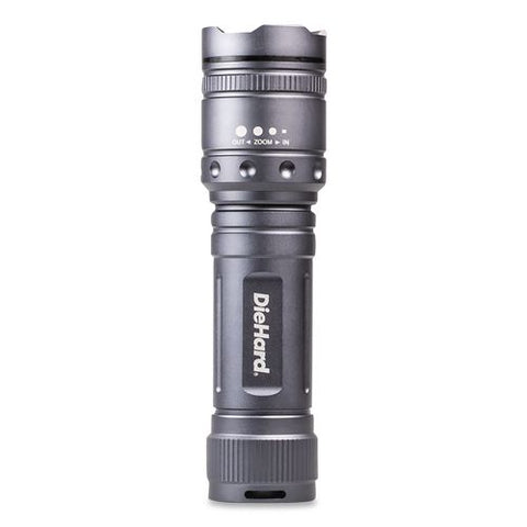 Diehard Twist Focus Aluminum 1,700 Lumen Flashlight, 6 Aa Batteries (included), Gray