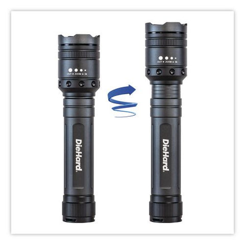 Diehard Twist Focus 3,000 Lumen Aluminum Flashlight, 9 Aa Batteries (included), Gray