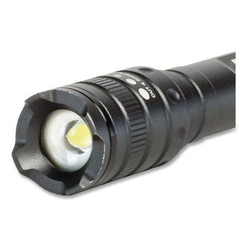 Diehard Aluminum 180 Lumen Twist Focus Flashlight With Pocket Clip, 2 Aa Batteries (included), Black