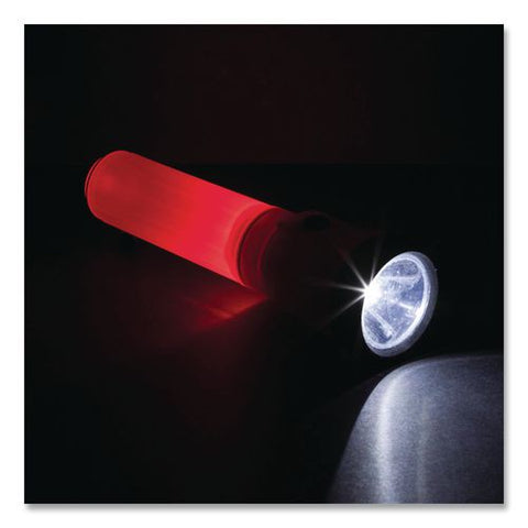 Lifegear Glow Flashlight With Storage Handle, 3 Aa Batteries (included), Red
