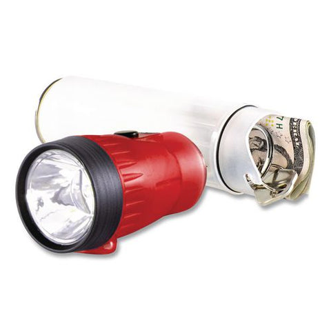 Lifegear Glow Flashlight With Storage Handle, 3 Aa Batteries (included), Red