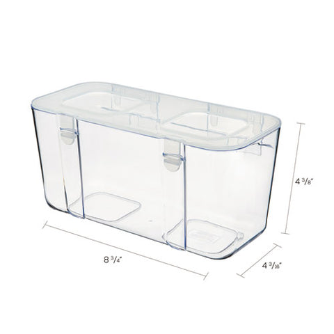 Stackable Caddy Organizer, Medium, Plastic, 8.8 X 4 X 4.38, White