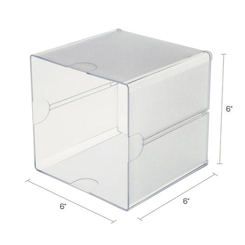 Stackable Cube Organizer, 1 Compartment, 6 X 6 X 6, Plastic, Clear