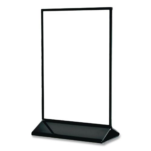 Tabletop Sign And Menu Holder, 4 X 6 Insert, Clear With Black Frame