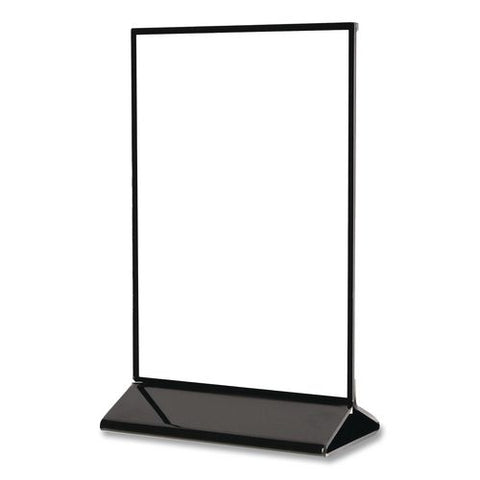 Tabletop Sign And Menu Holder, 8.5 X 11 Insert, Clear With Black Frame