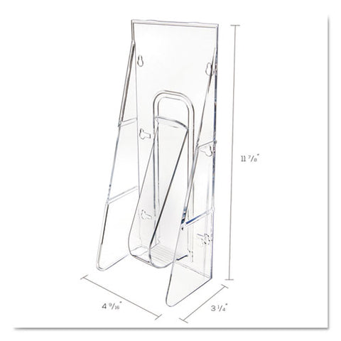 Stand-tall Wall-mount Literature Rack, Leaflet, 4.56w X 3.25d X 11.88h, Clear