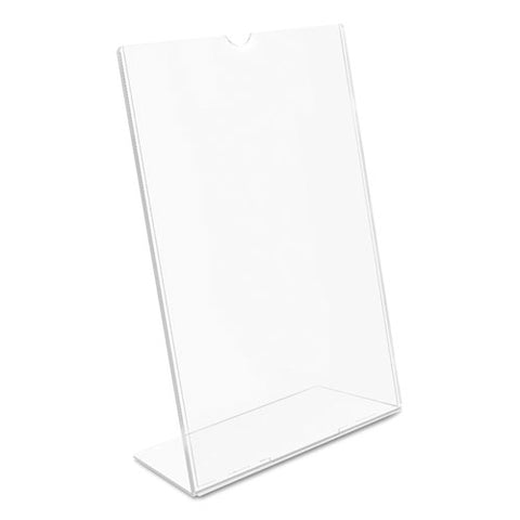 Superior Image Slanted Sign Holder, Portrait, 5 X 7 Insert, Clear