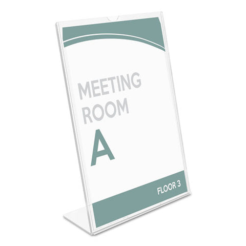 Superior Image Slanted Sign Holder, Portrait, 5 X 7 Insert, Clear