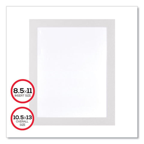 Self Adhesive Sign Holders, 8.5 X 11 Insert, Clear With White Border, 2/pack