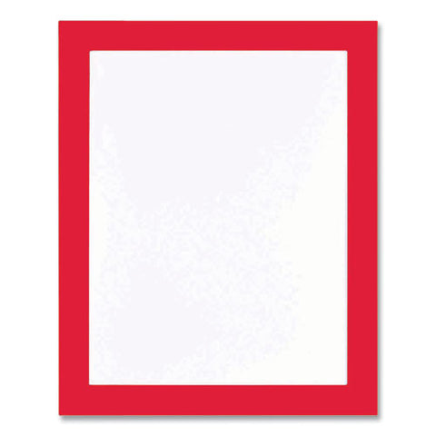 Self Adhesive Sign Holders, 11 X 17 Insert, Clear With Red Border, 2/pack