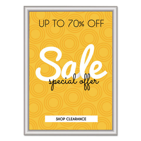 Single-sided Led Wall-mount Display Frame, 8.5 X 11 Insert, Silver