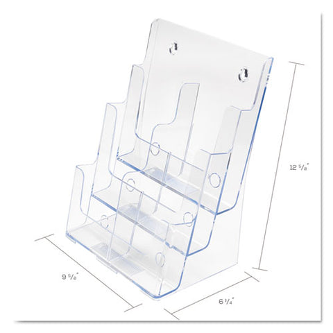 6-compartment Docuholder, Leaflet Size, 9.63w X 6.25d X 12.63h, Clear