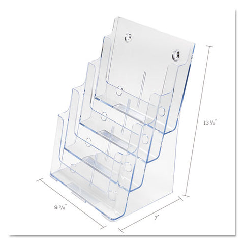 4-compartment Docuholder, Magazine Size, 9.38w X 7d X 13.63h, Clear