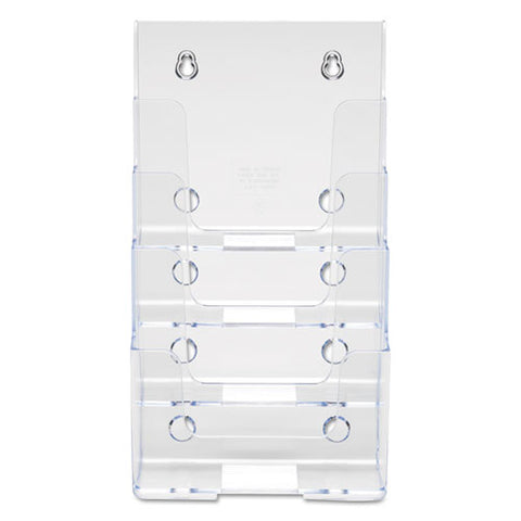 4-compartment Docuholder, Booklet Size, 6.88w X 6.25d X 10h, Clear