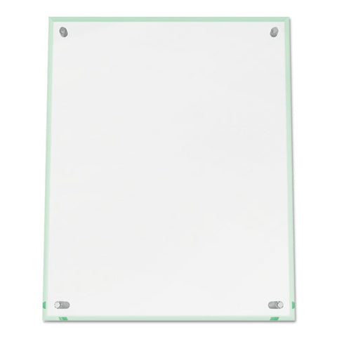 Superior Image Beveled Edge Sign Holder, Letter Insert, Clear/green-tinted Edges