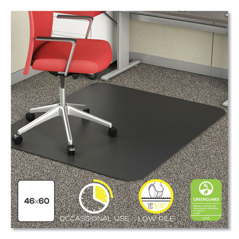 Economat Carpet Chair Mat, Rectangular, 46 X 60, Black