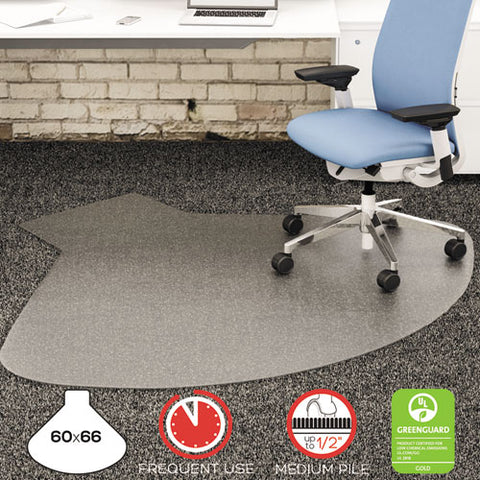 Supermat Frequent Use Chair Mat, Medium Pile Carpet, 60 X 66, Workstation, Clear