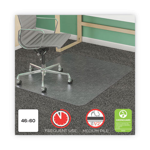 Supermat Frequent Use Chair Mat, Med Pile Carpet, Roll, 46 X 60, Rectangle, Clear