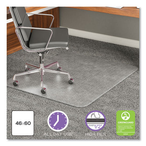 Execumat Carpet Chair Mat, Rectangular, 46 X 60, Clear