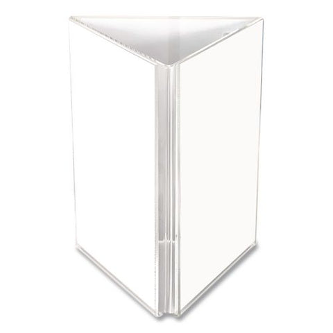 Tabletop Three-sided Sign Holder, 4 X 6 Insert, Clear