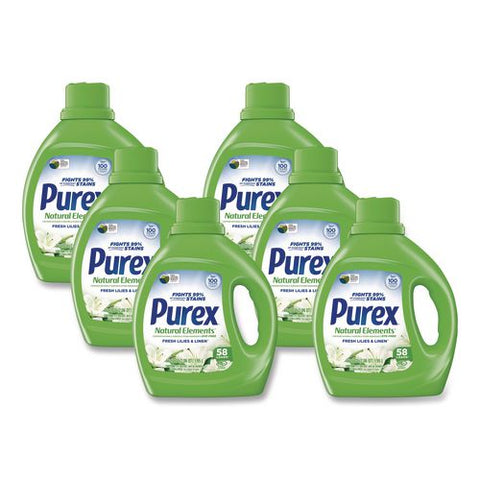 Natural Elements Liquid Laundry Detergent, Fresh Lilies And Linen, 66 Oz Bottle, 6/carton
