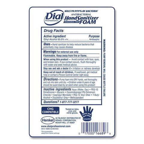 Antibacterial Foaming Hand Sanitizer Refill For Fit X1 Touch-free Dispenser, 1 L Refill, Fragrance-free, 3/carton