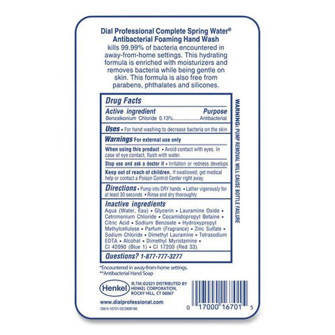 Antibacterial Foaming Hand Wash Refill For Fit X1 Touch Free Dispenser, Spring Water Scent, 1 L, 3/carton