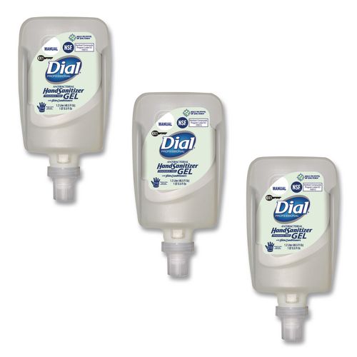 Antibacterial Gel Hand Sanitizer Refill For Fit X1 Manual Dispenser, 1.2 L, Fragrance-free, 3/carton