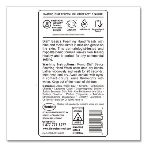 Basics Hypoallergenic Foaming Hand Wash Refill For Fit X1 Touch-free Dispenser, Fresh Floral Scent, 1 L, 3/carton
