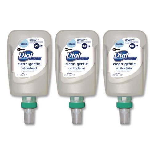 Clean + Gentle Antibacterial Foaming Hand Wash Refill For Fit Manual Dispenser, Unscented, 1.2 L, 3/carton