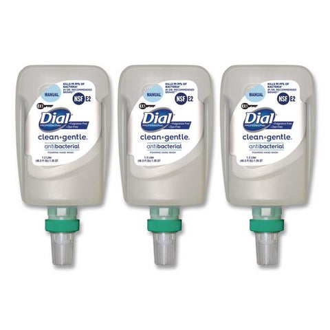 Clean + Gentle Antibacterial Foaming Hand Wash Refill For Fit Manual Dispenser, Unscented, 1.2 L, 3/carton