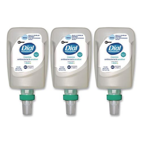 Antibacterial And Sensitive Foaming Hand Wash Refill For Fit X2 Manual Dispensers, Fragrance-free, 1.2 L, 3/carton