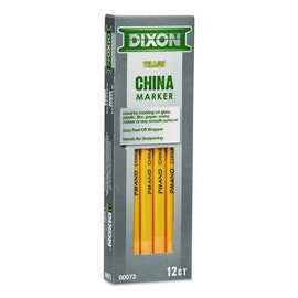 China Marker, 0.37" X 7", Yellow, 12/pack
