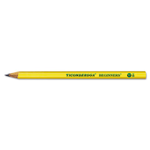 Ticonderoga Beginners Woodcase Pencil With Microban Protection, Hb (#2), Black Lead, Yellow Barrel, Dozen