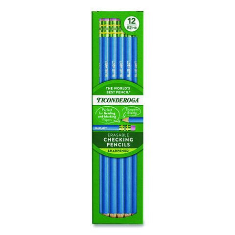 Erasable Colored Pencils, 2.6 Mm, 2b (#2), Blue Lead, Blue Barrel, 12/pack
