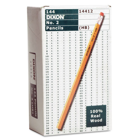 No. 2 Pencil Value Pack, Hb (#2), Black Lead, Yellow Barrel, 144/box