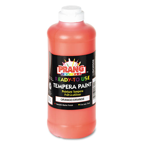 Ready-to-use Tempera Paint, Orange, 16 Oz Dispenser-cap Bottle