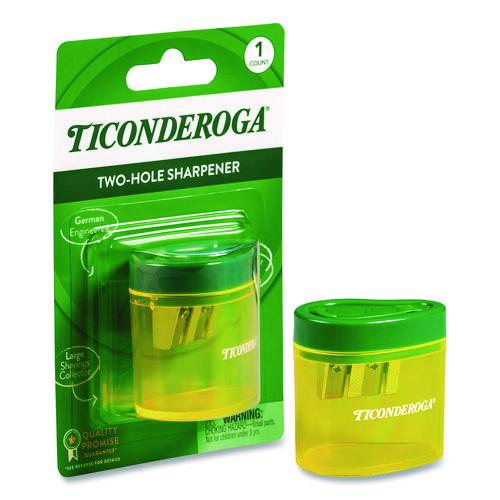 Two Hole Pencil Sharpener, 2 X 2 X 1.25, Green/yellow