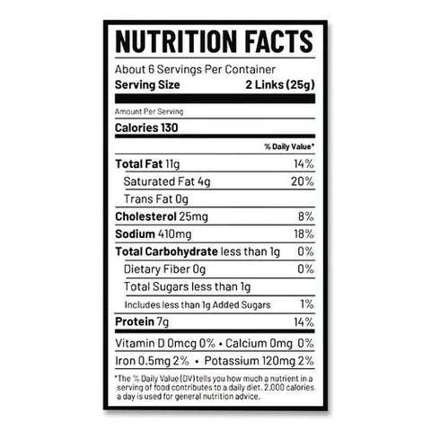 Original Smoked Shorty Sausages, 2.5 Oz Bag, 7/carton