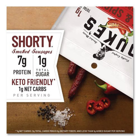 Hot And Spicy Smoked Shorty Sausages, 2.5 Oz Bag, 7/carton
