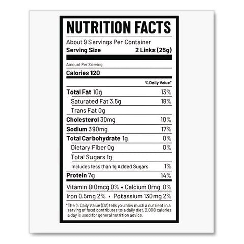 Hot And Spicy Smoked Shorty Sausages, 2.5 Oz Bag, 7/carton