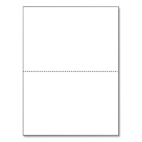 Custom Cut Copy Paper, 92 Bright, Micro-perforated 5.5" From Top, 20 Lb Weight, 8.5 X 11, White, 500 Sheets/ream