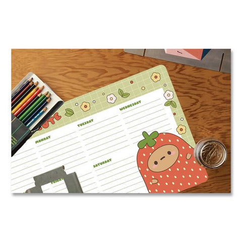 Strawberry Dumpling Notepad Calendar, 10 X 6, (52) White Sheets With Strawberry Dumpling Graphic, Undated